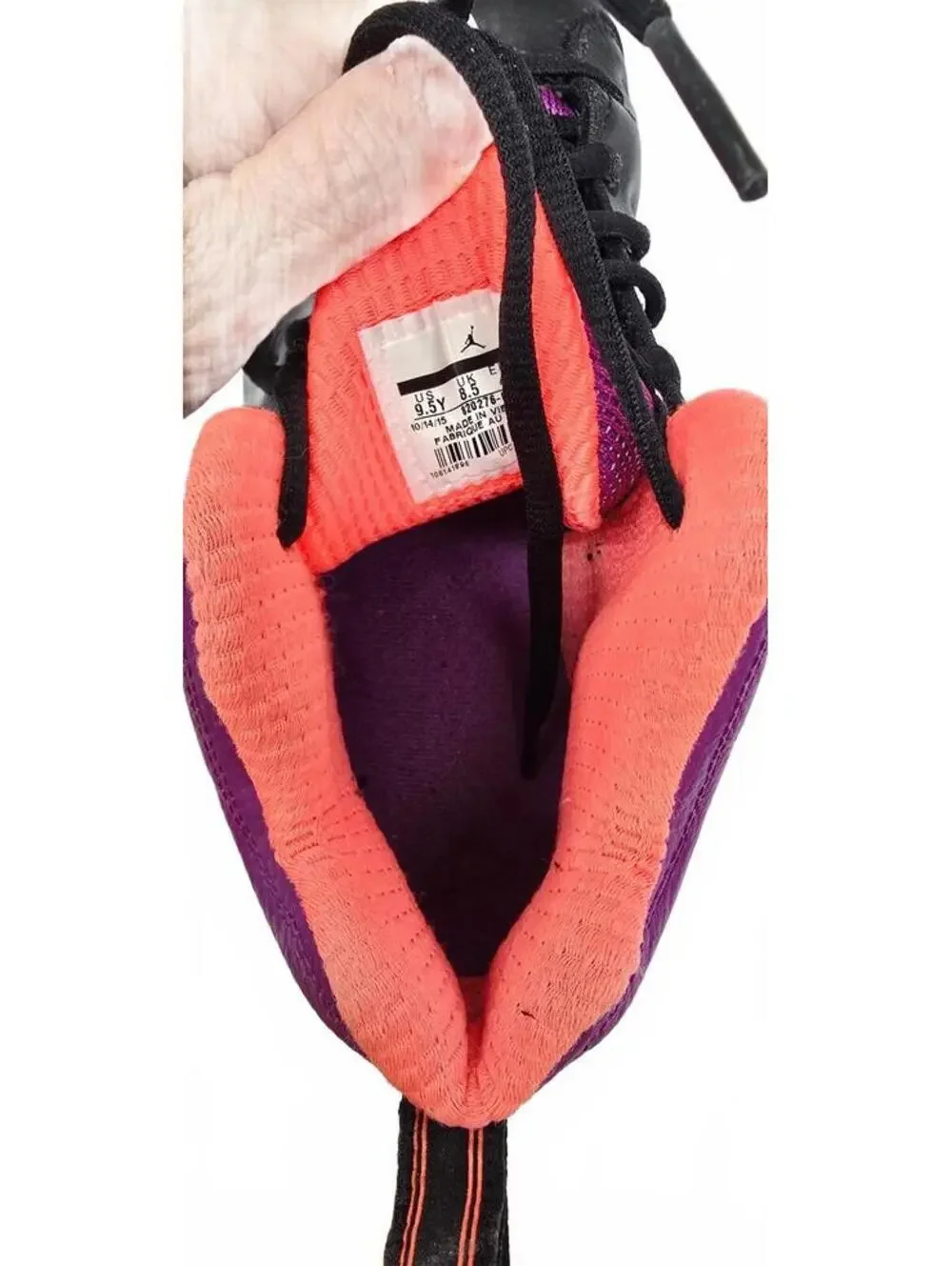 Jordan Jumpman Pro Black Purple Orange Basketball Shoes Size 9.5